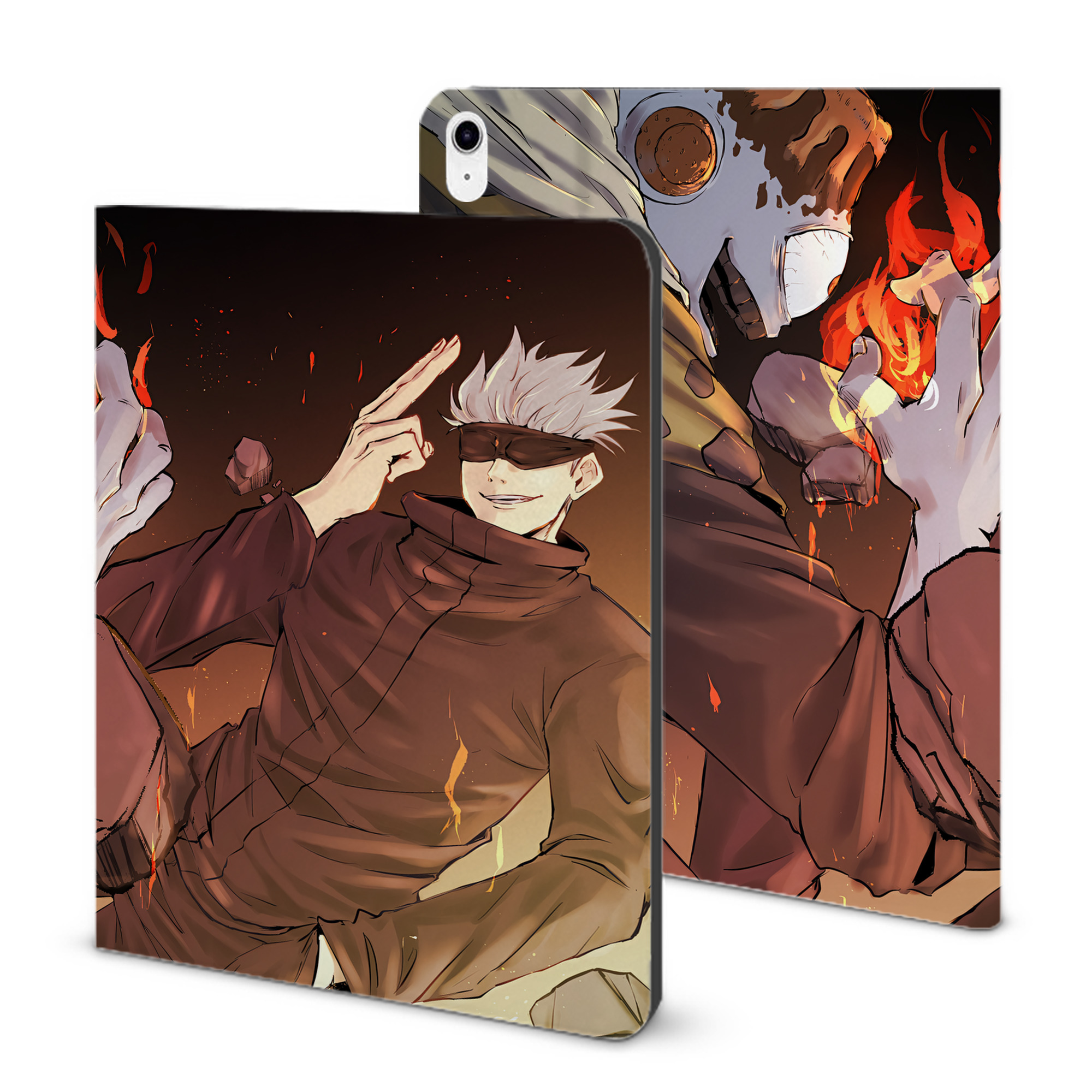 （画像用） 呪術廻戦 Jujutsu Kaisen IPad ケース ブック型 PUレザー TPU 耐衝撃 軽量 薄型 ペン収納なし 全面保護 IPad 各モデル対応